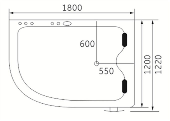 承認される独特なアークの形のジャクージの渦の浴槽2人のセリウムUL ETL